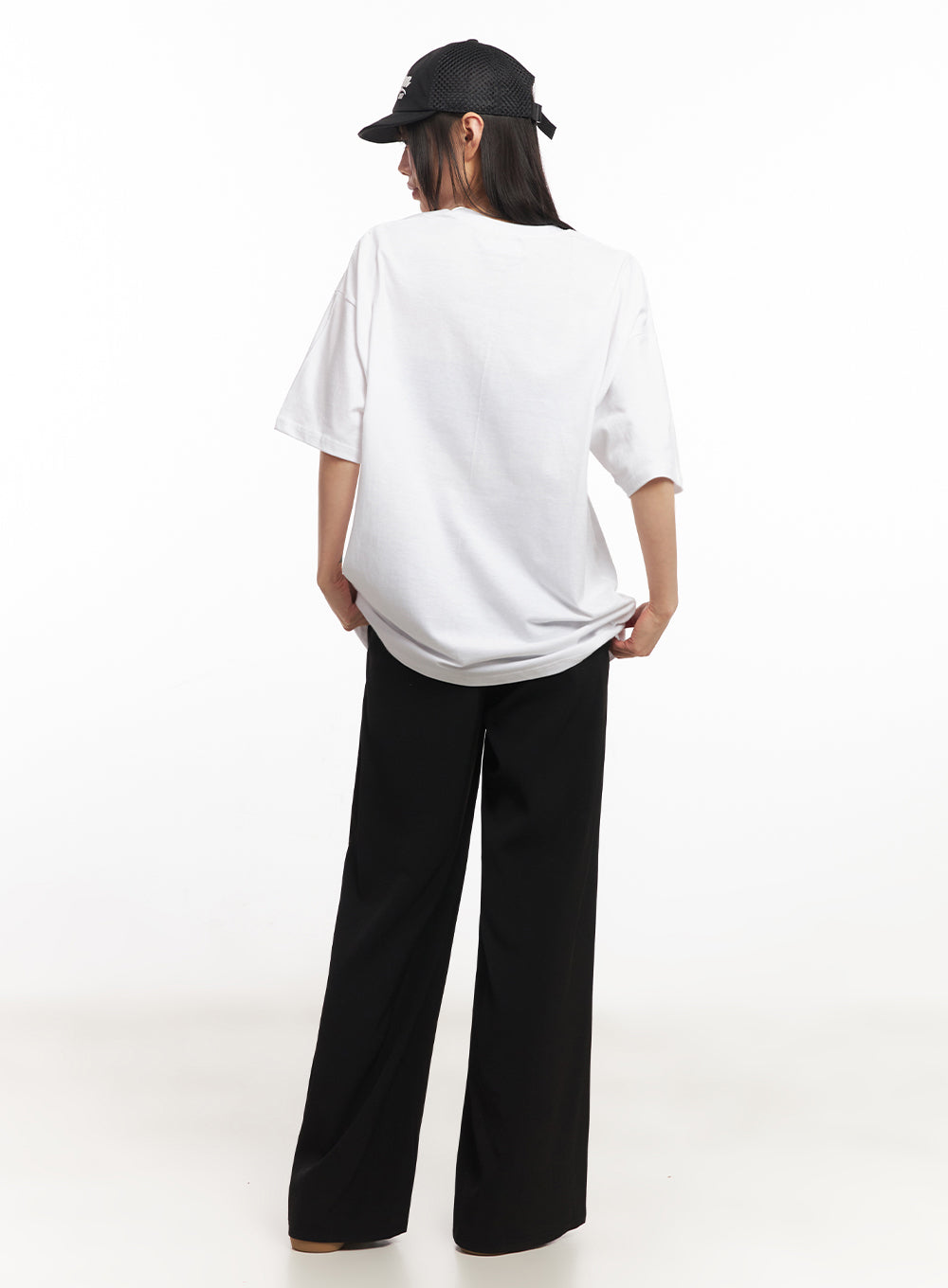 Pintuck Wide-Leg Slacks IY502