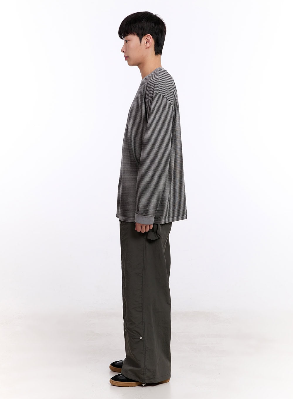 Men's Oversized Striped Long Sleeve Tee IM512