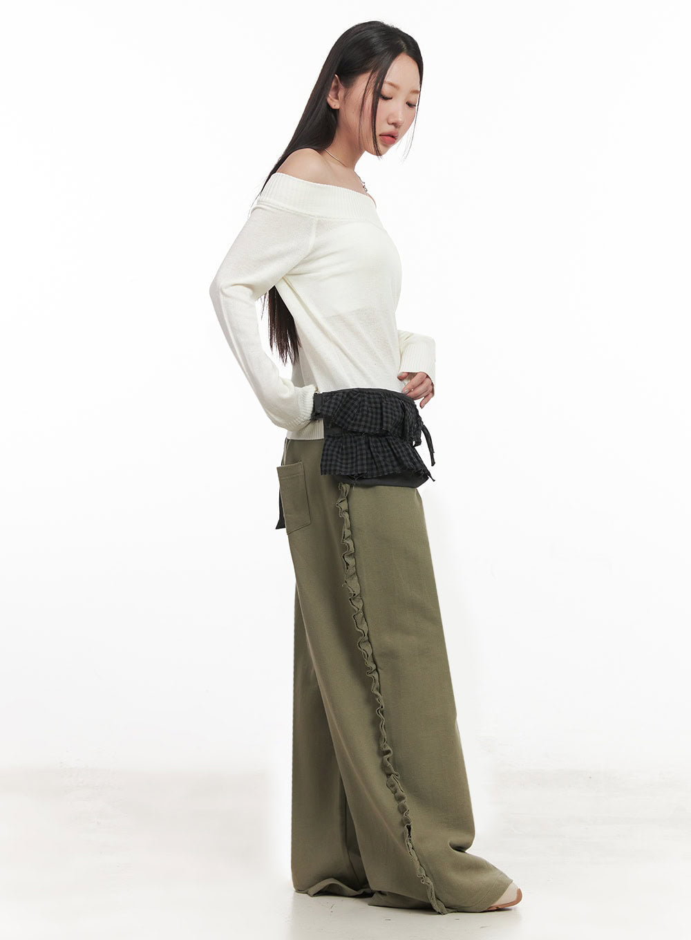 Frill Wide-Leg Sweatpants IM525