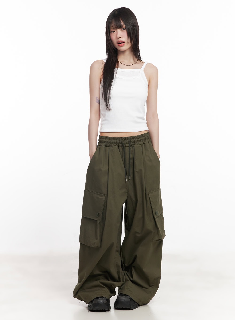 Balloon-Fit Baggy Cargo Pants CY520