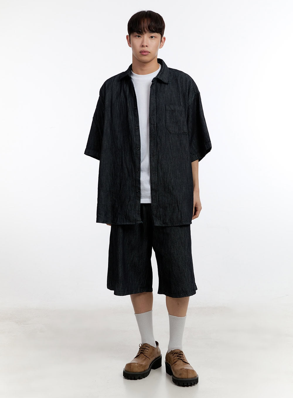 Men's Collared Oversized Shirt IA507