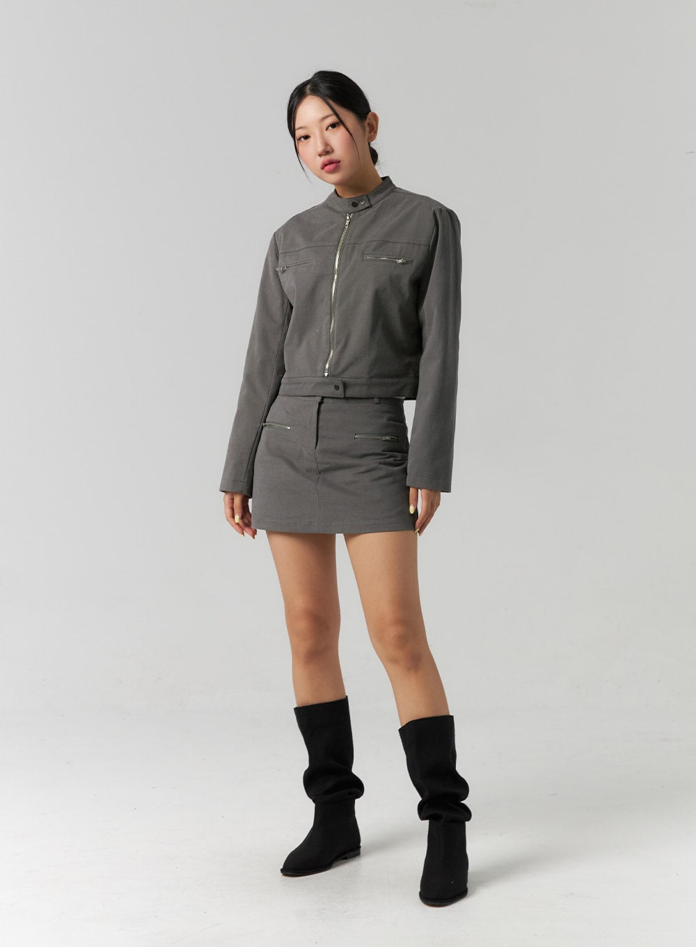 Zipper Detail Mini Skirt CS320