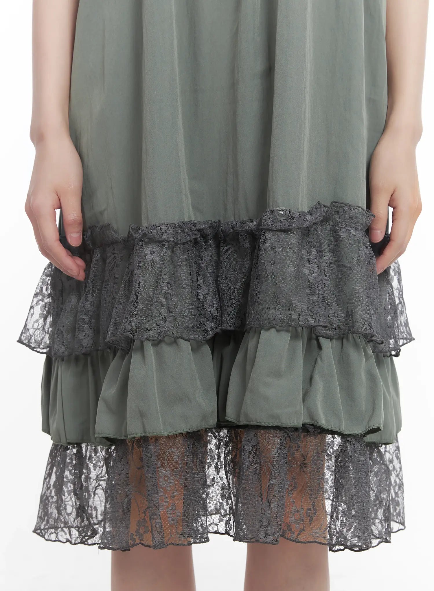 Lace-Trim Cami Maxi Dress CU518