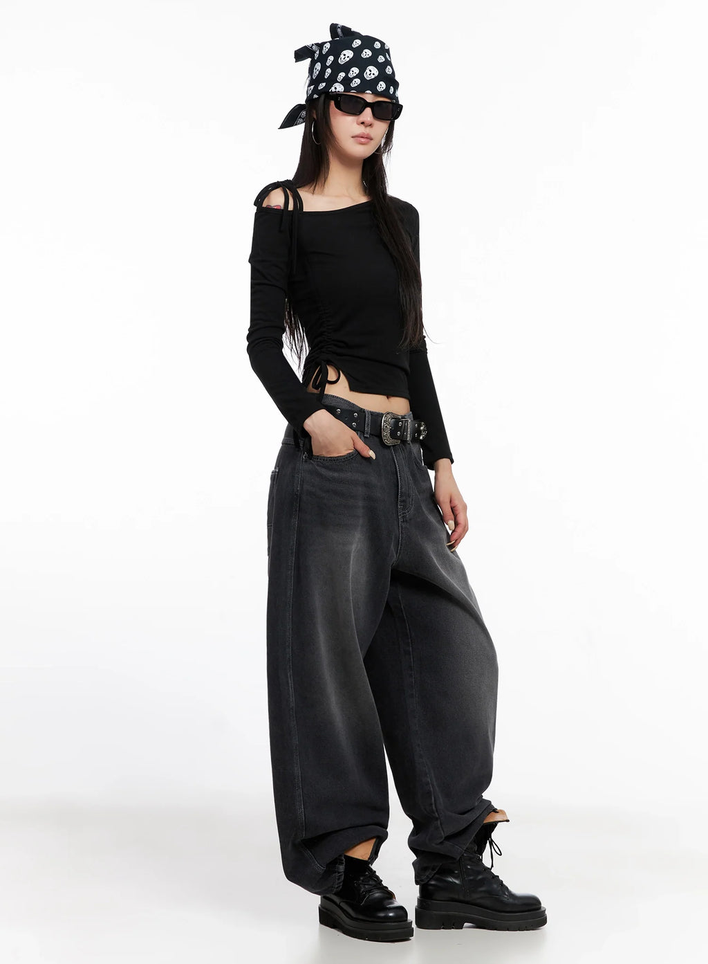 Casual Wide-Leg Baggy Jeans IS515