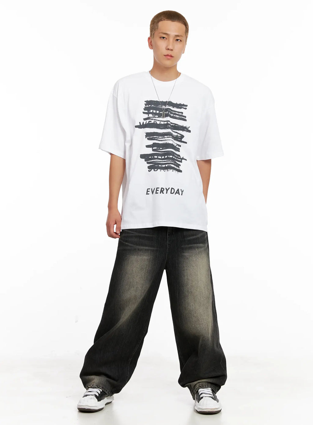 Men's Brushed Wide-Leg Denim Jeans IL521