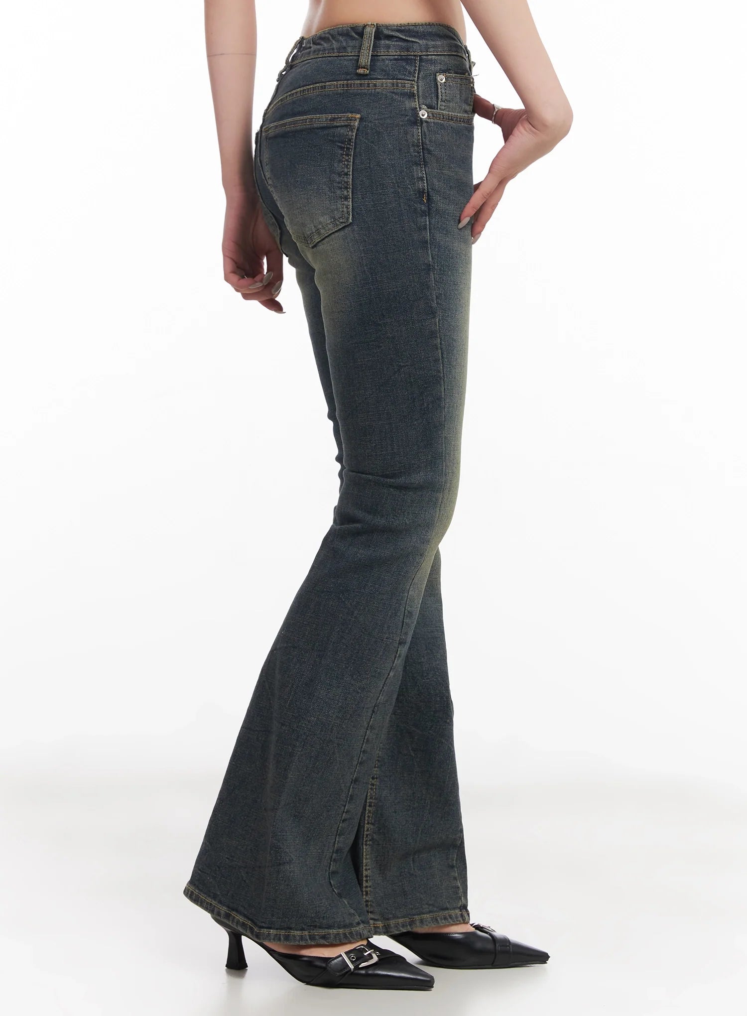 Asa Flared Seamline Denim Pants  IC503