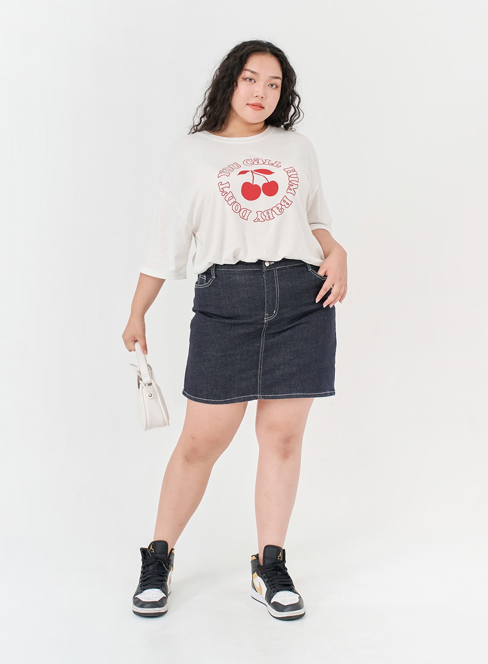 Plus Stitch Span Denim Skort IG09