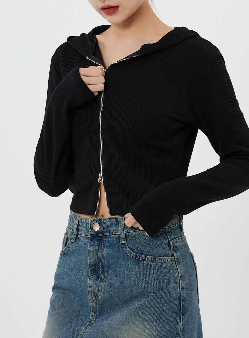 Washing Denim Long Skirt CS19