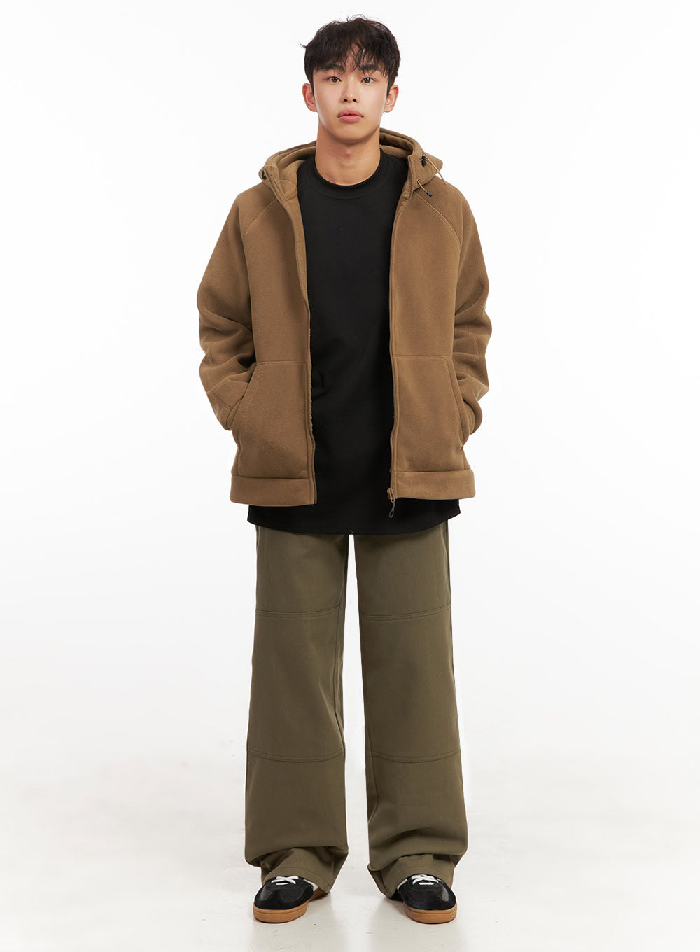 Men's Long-Sleeve Oversized Tee (Black) ID431