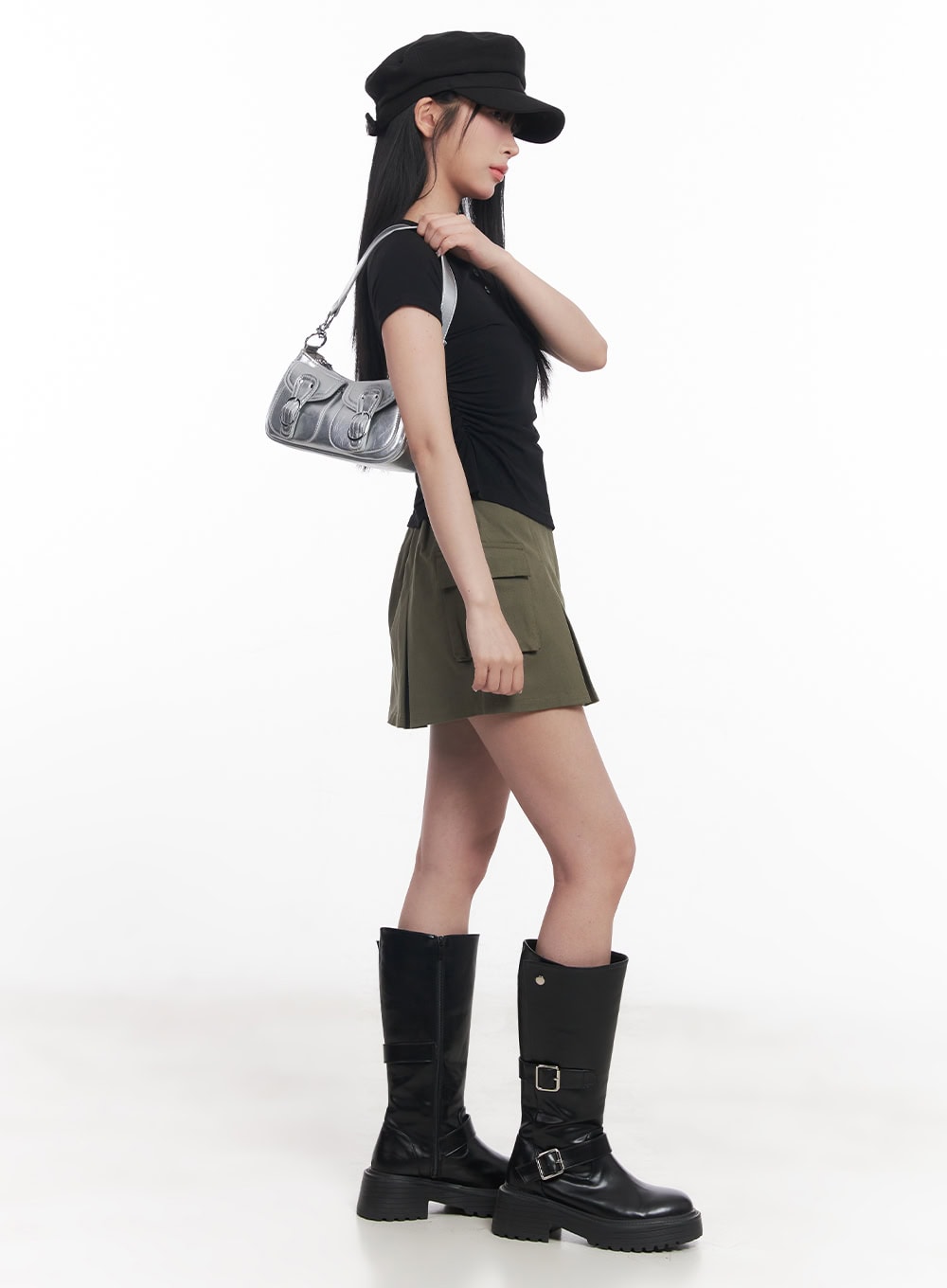 Asymmetric Buttoned Crop Top CY527