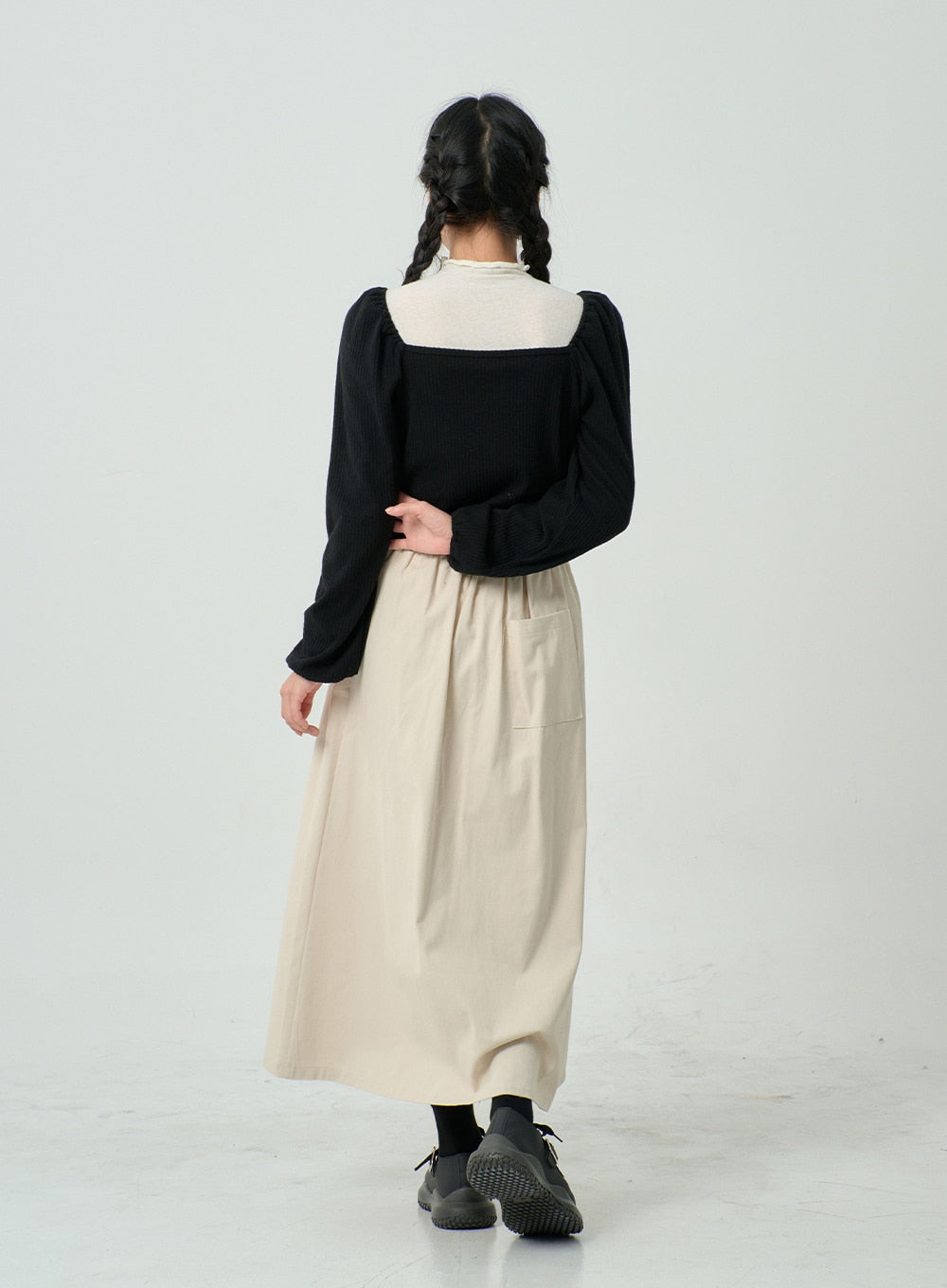 High Waist Bending Long Skirt BN03