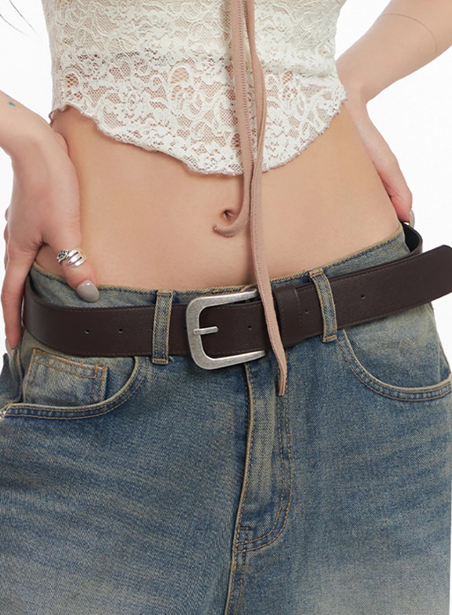 Modern Faux Leather Belt  IC503
