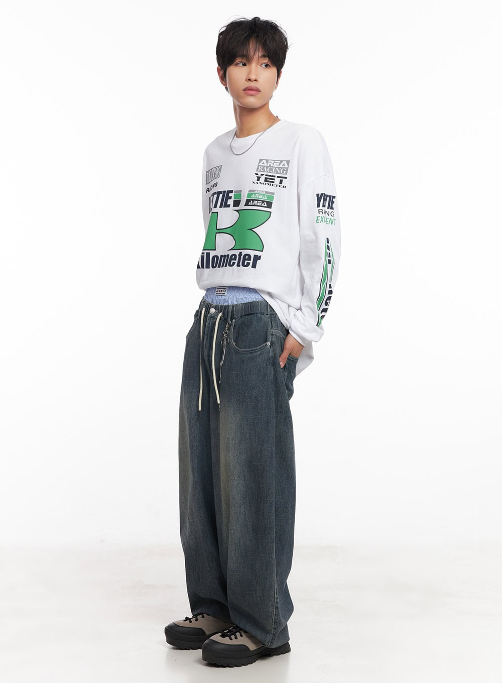 Men's Racer Graphic Long-Sleeve Top IY508