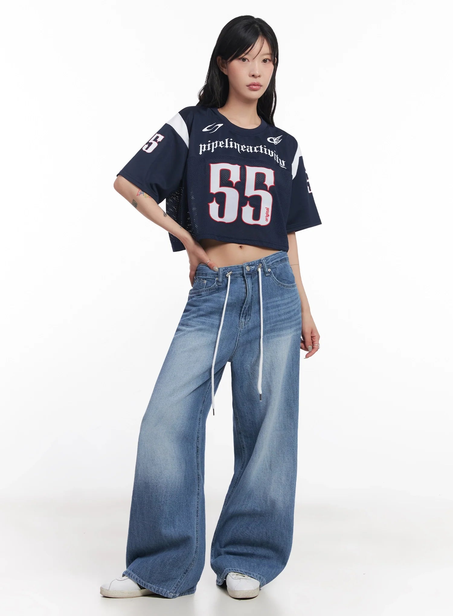 Mesh Jersey Crop Top  IC503