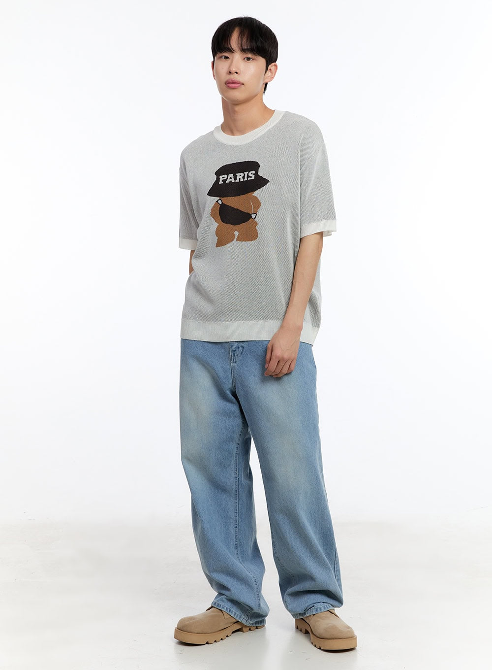 Men's Wide-Leg Jeans (Light Blue) IY530