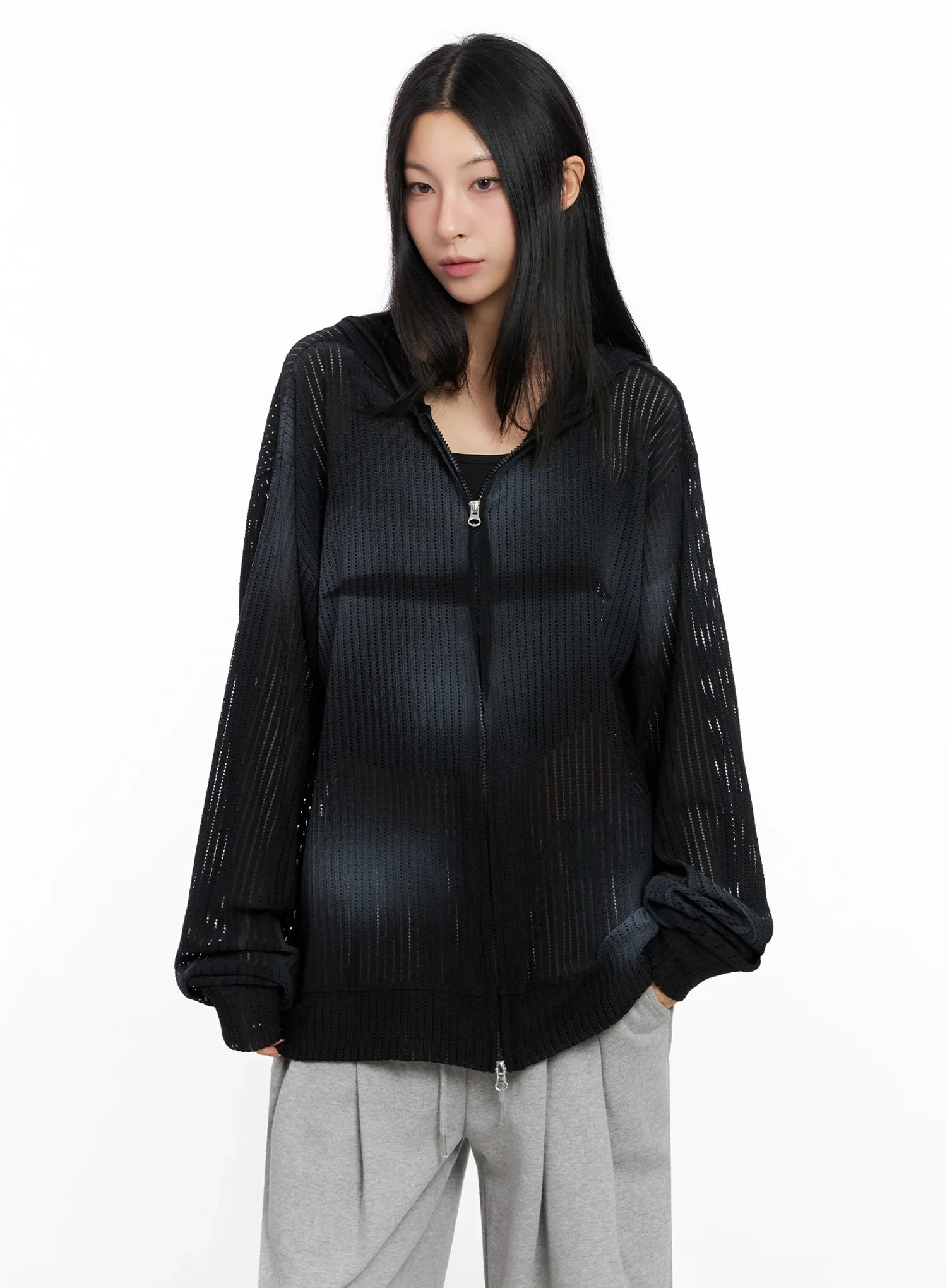 Mesh Gradient Zip-Up Hoodie IG508