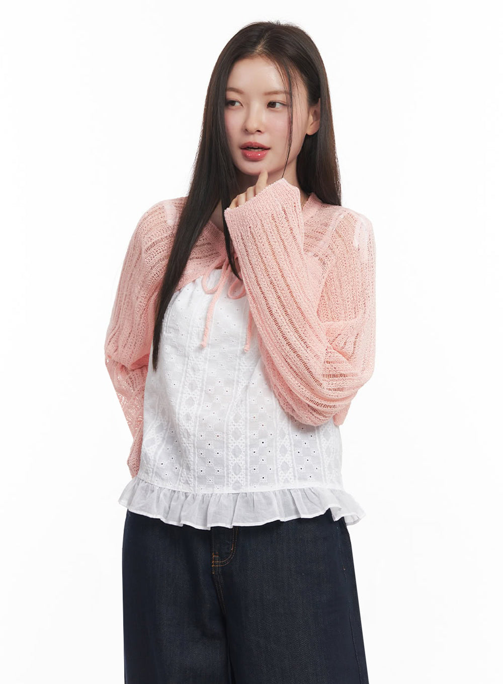 Sheer Knit Bolero Cardigan IY509