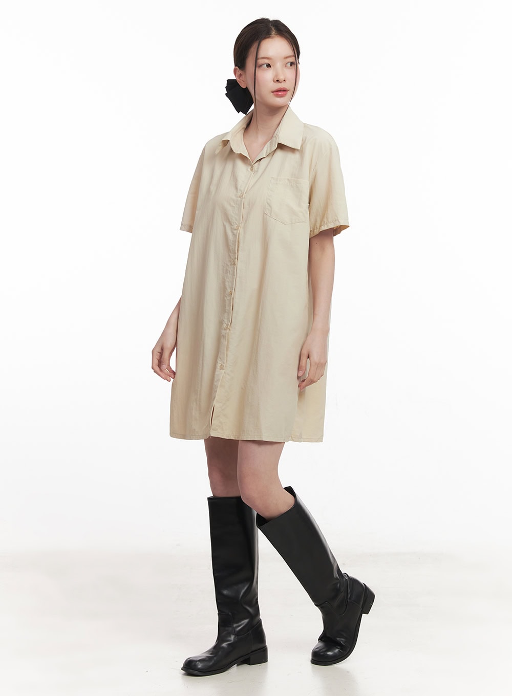 Collared Shirt Mini Dress IY508