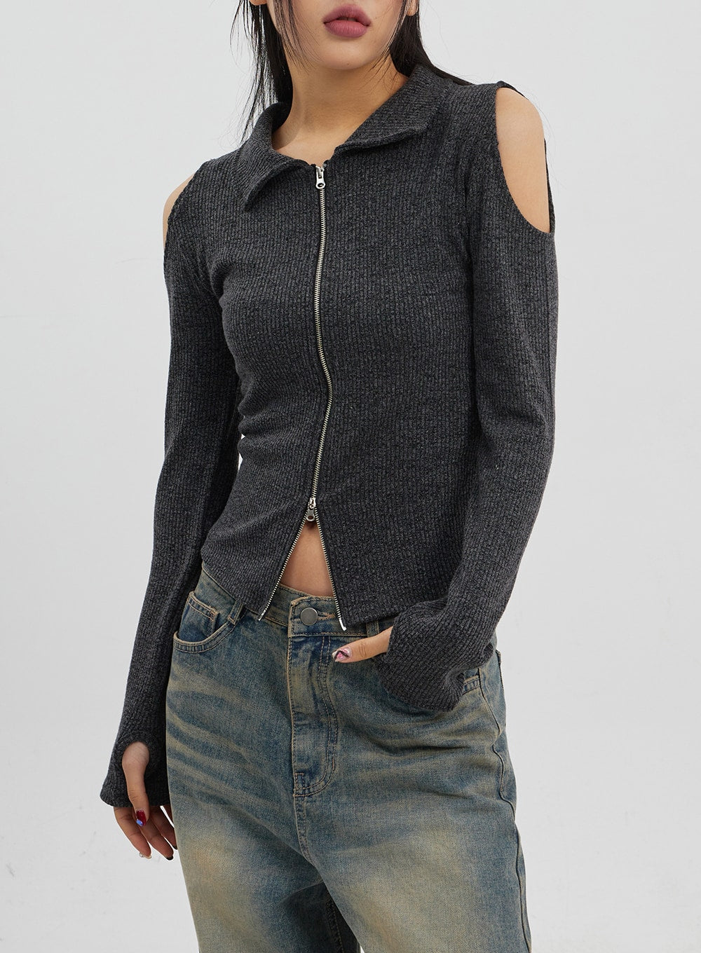 Vintage Wash Wide Leg Jeans CJ319