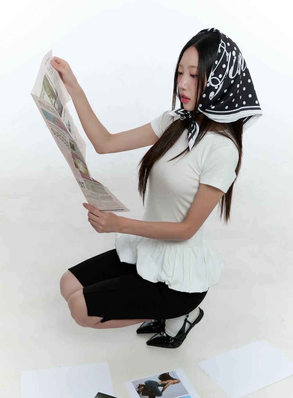 Polka Dot Graphic Scarf CU527