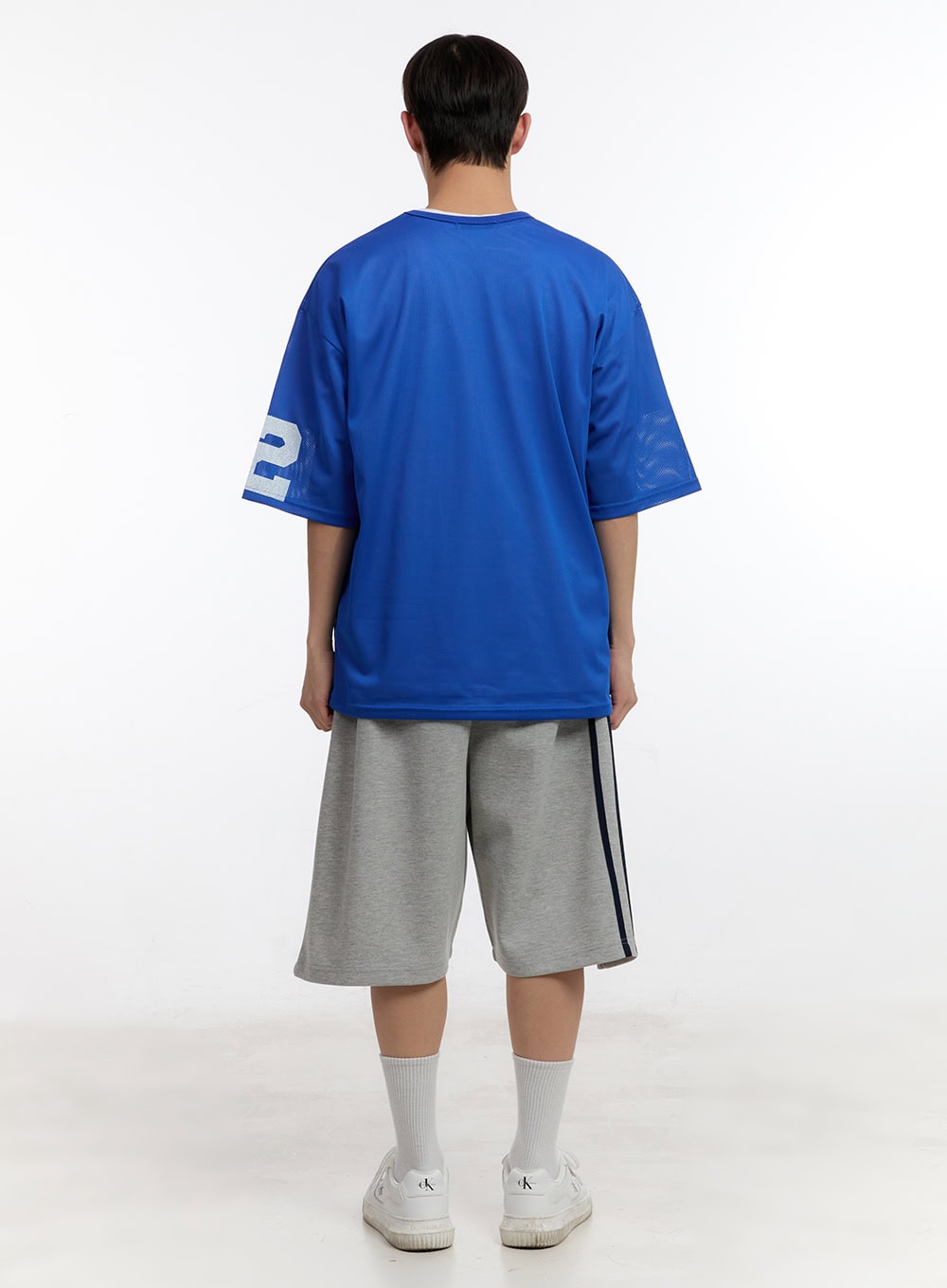 Men's Oversized Graphic Mesh T-Shirt IA504