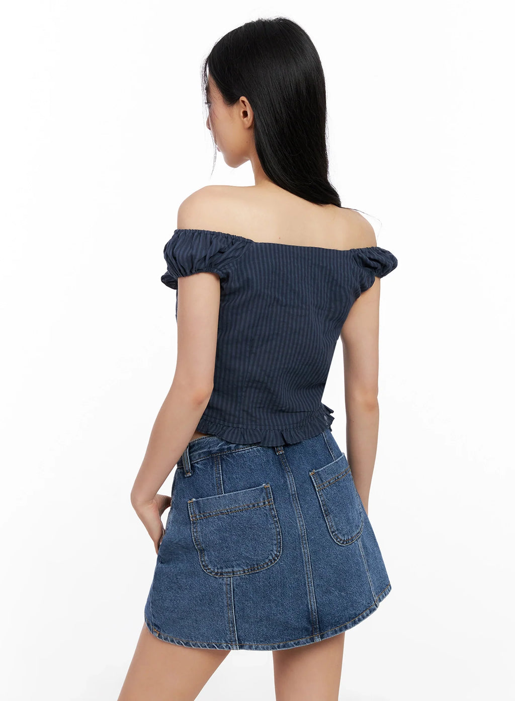 Off-Shoulder Puff-Sleeve Blouse IG508