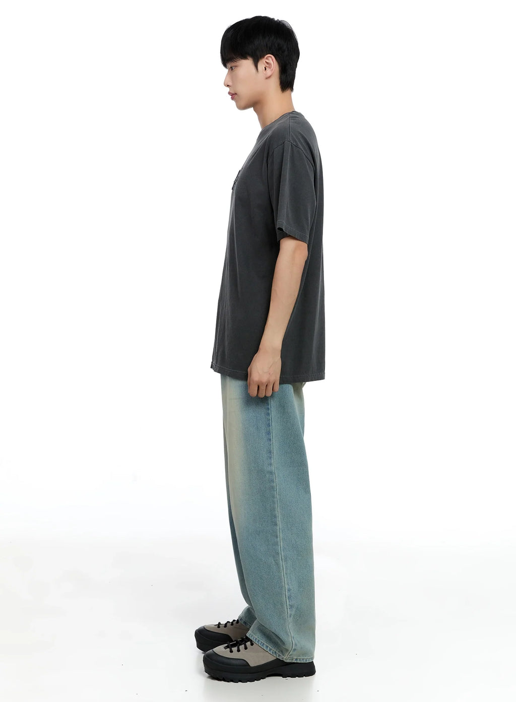 Men's Light-Wash Baggy  Jeans IG520