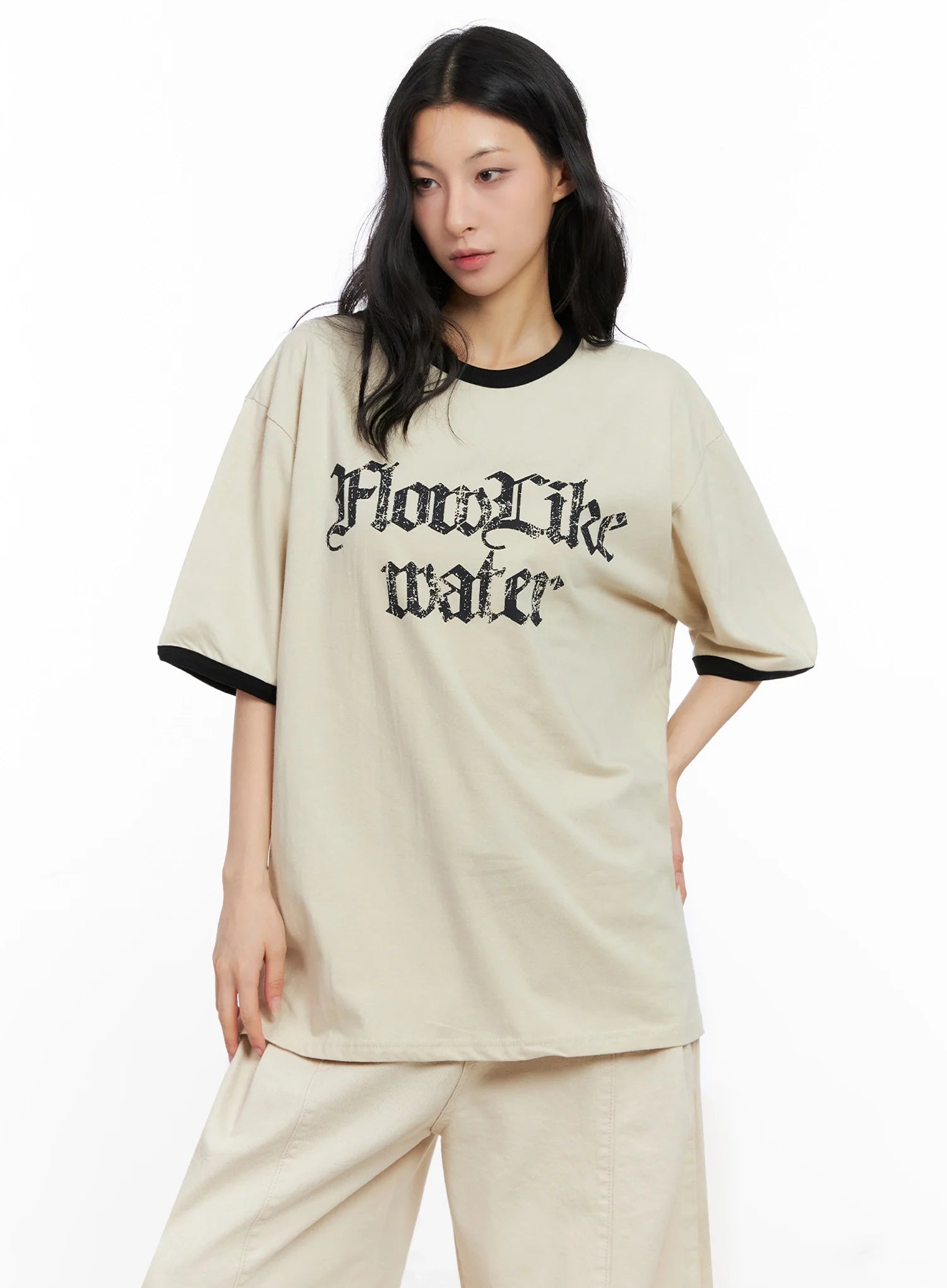Oversized Gothic Graphic Print Tee IG508