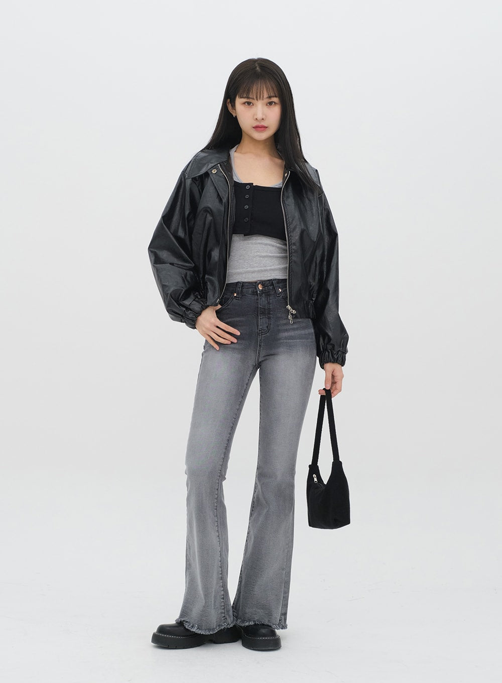 Faux Leather Crop Jacket J19