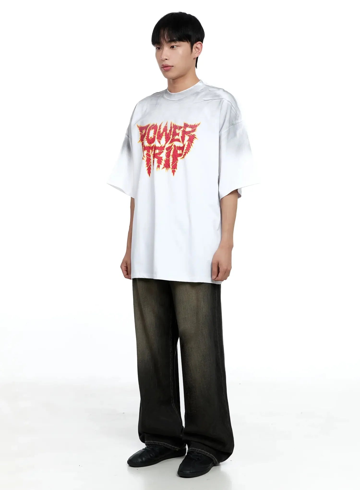 Men's Oversized Text Graphic T-shirt IG520