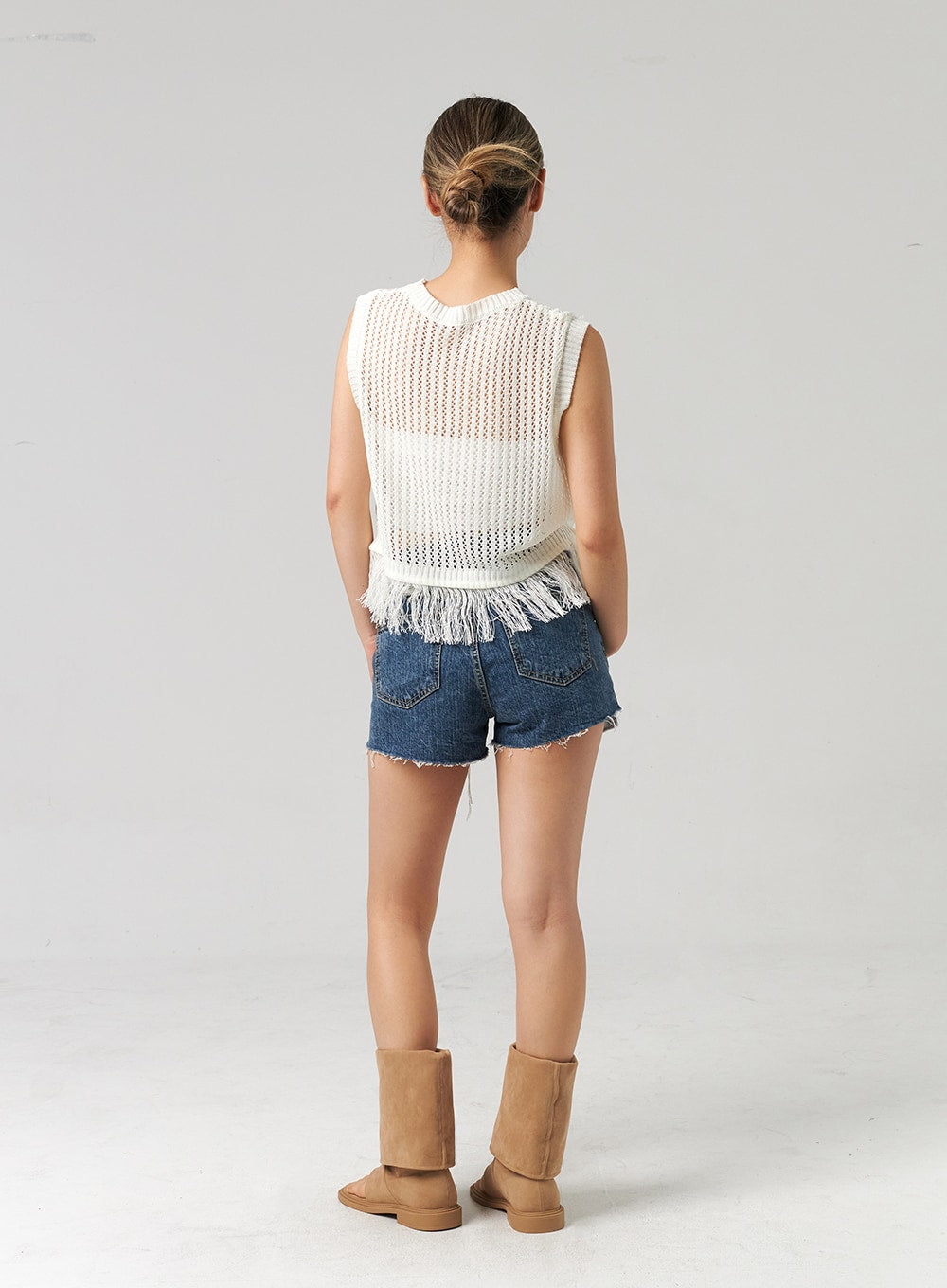 Mesh Fringe Vest CL305
