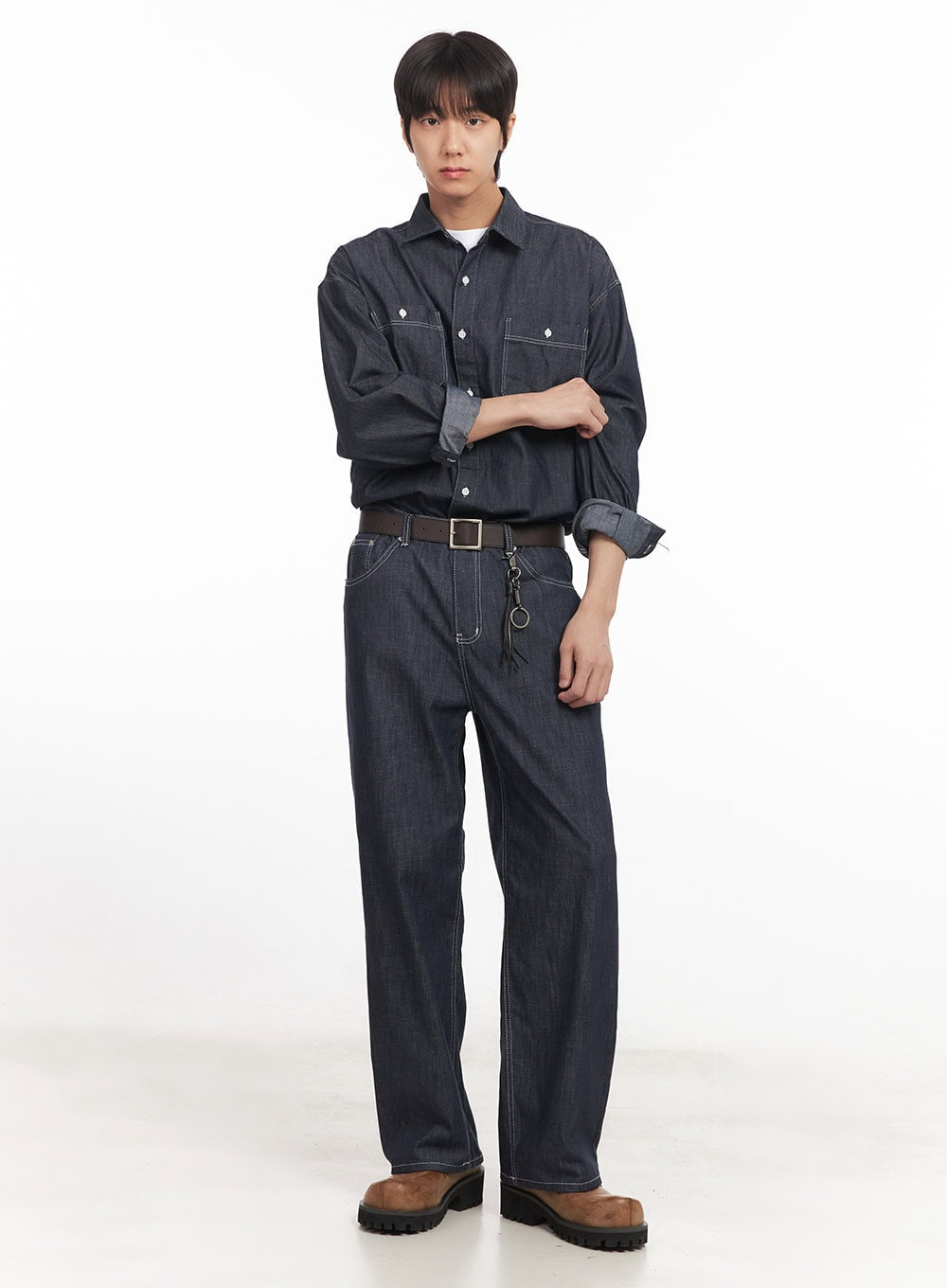 Men's Stitched Straight-Fit Jeans IA510