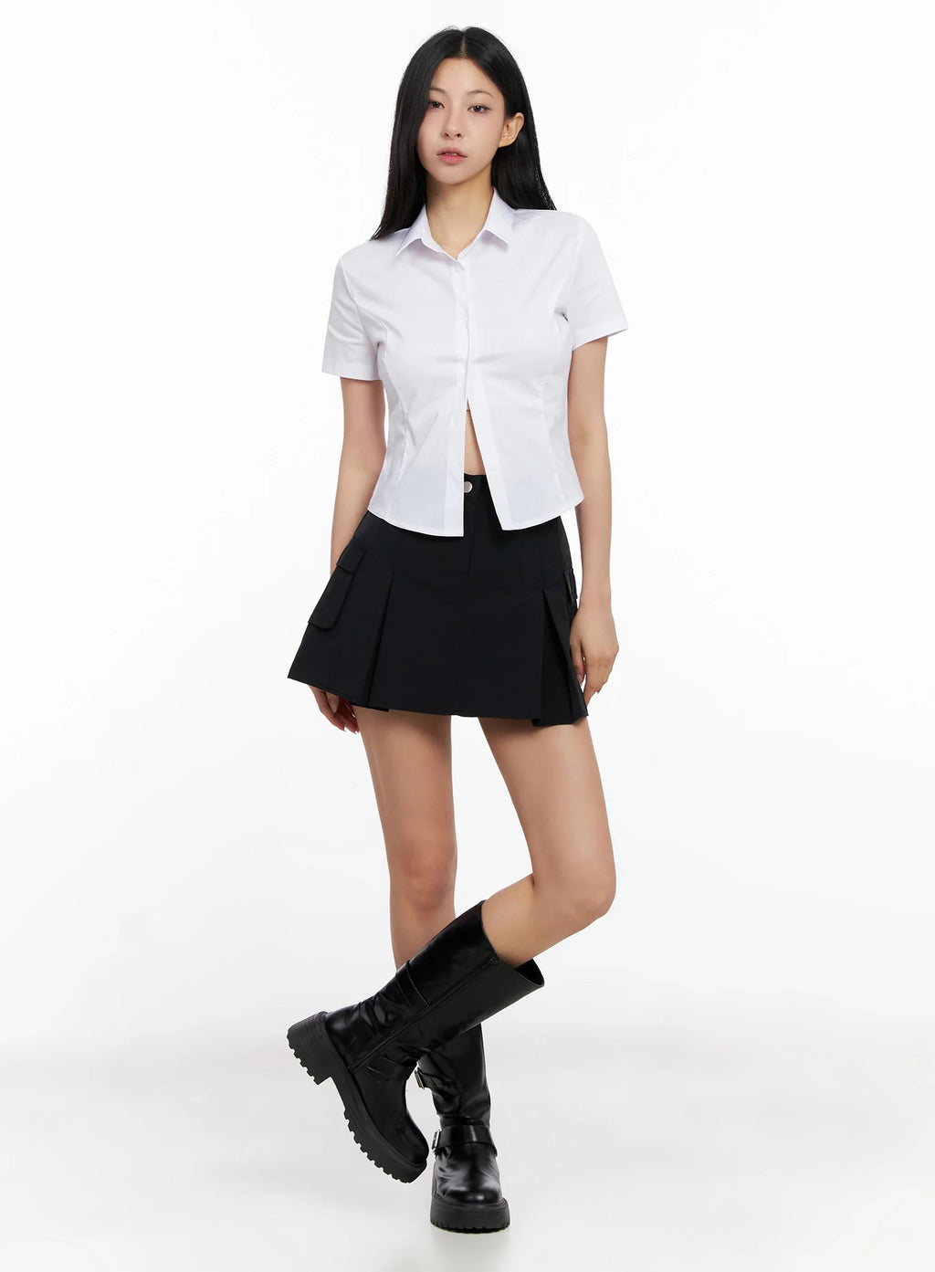 Classic Button-Up Short-Sleeve Shirt IG508