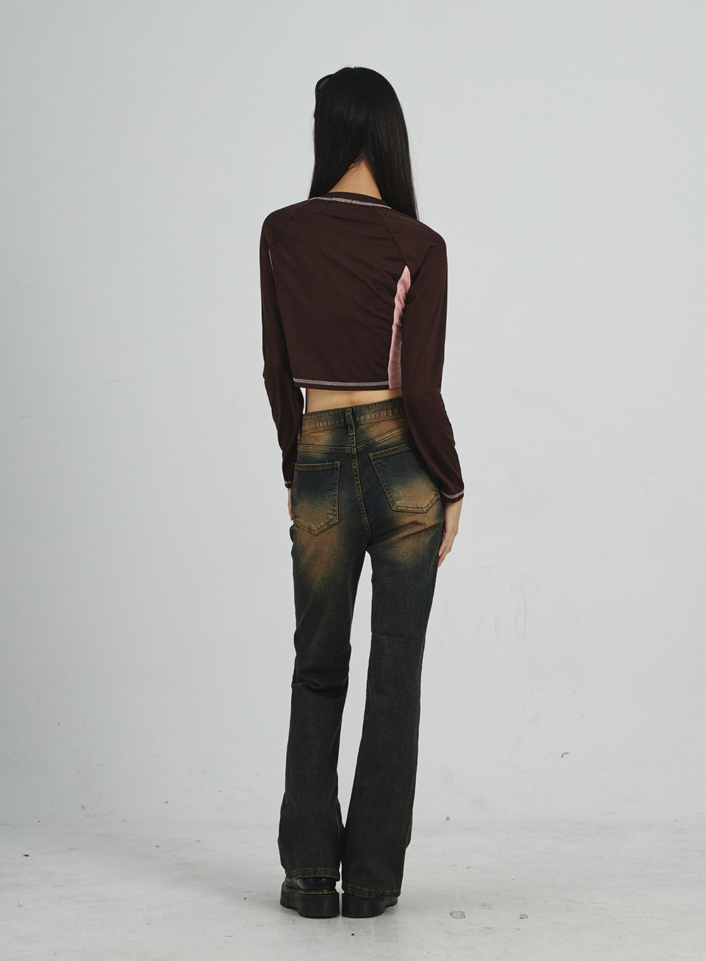 Vintage Washing Bootcut Jeans CD02