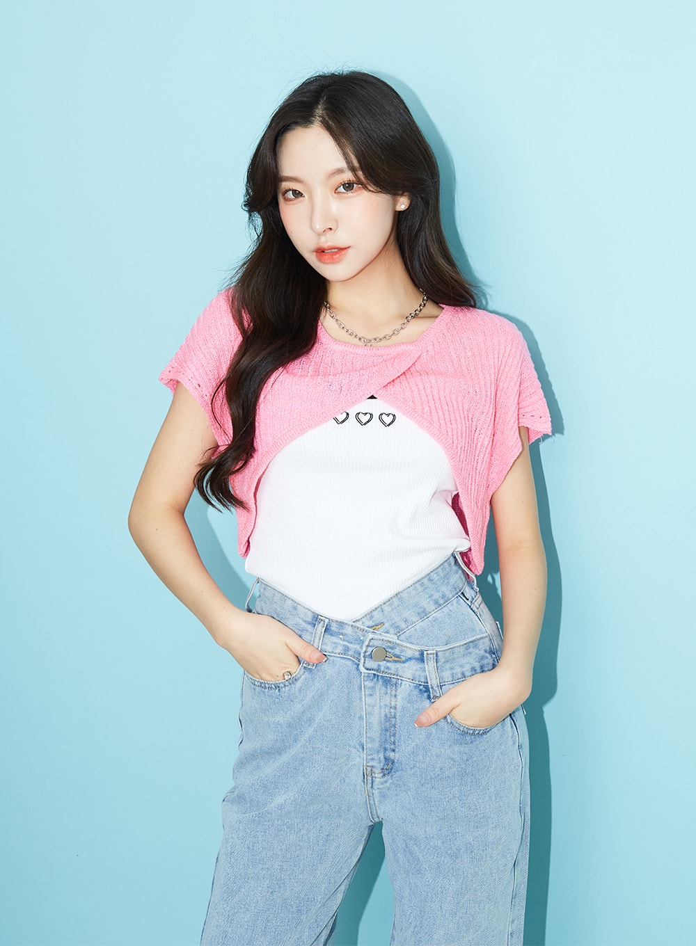 Unbalanced Wide Leg Denim Pants BU2207