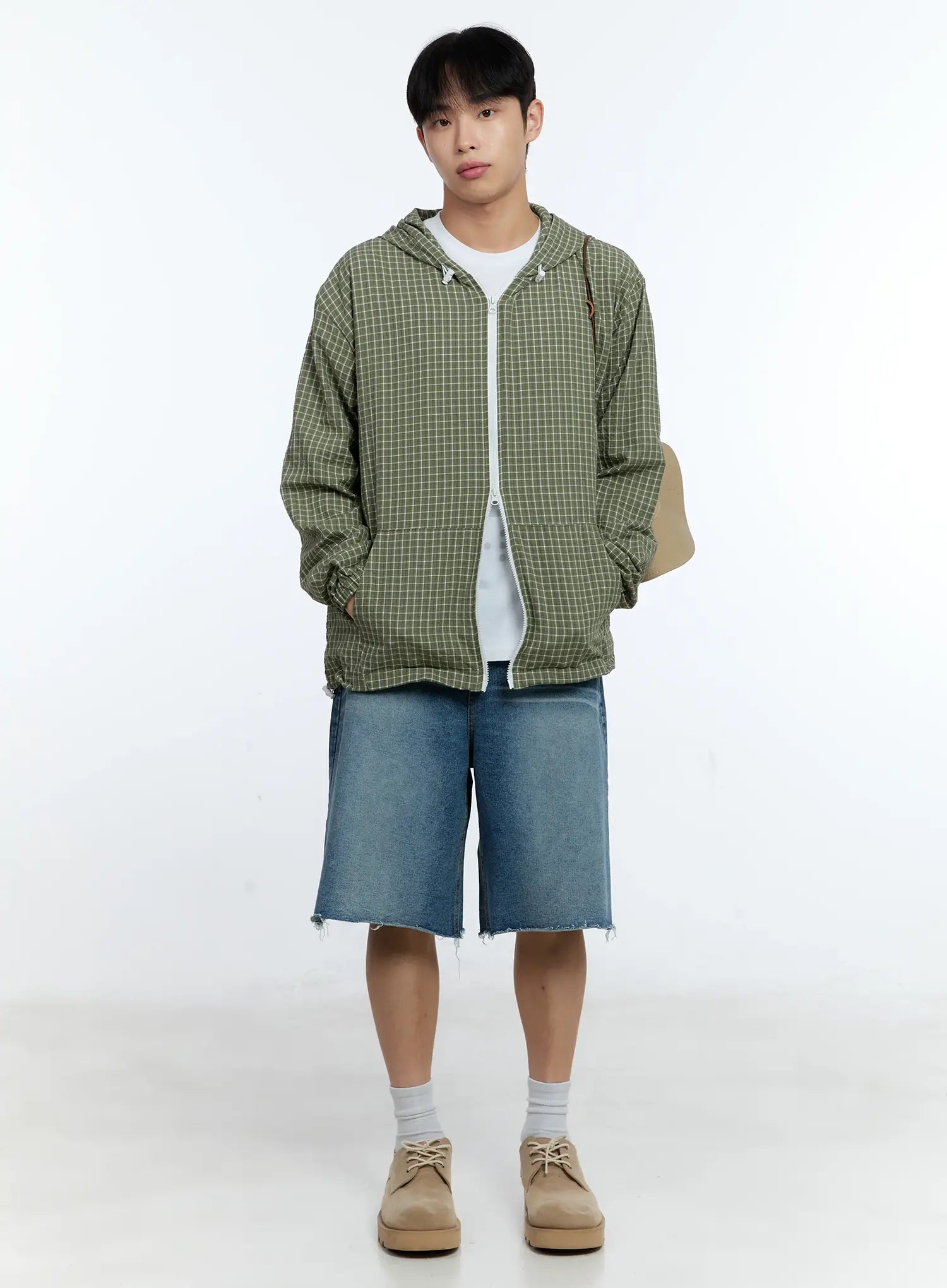 Men's Checkered Windbreaker Jacket IG515