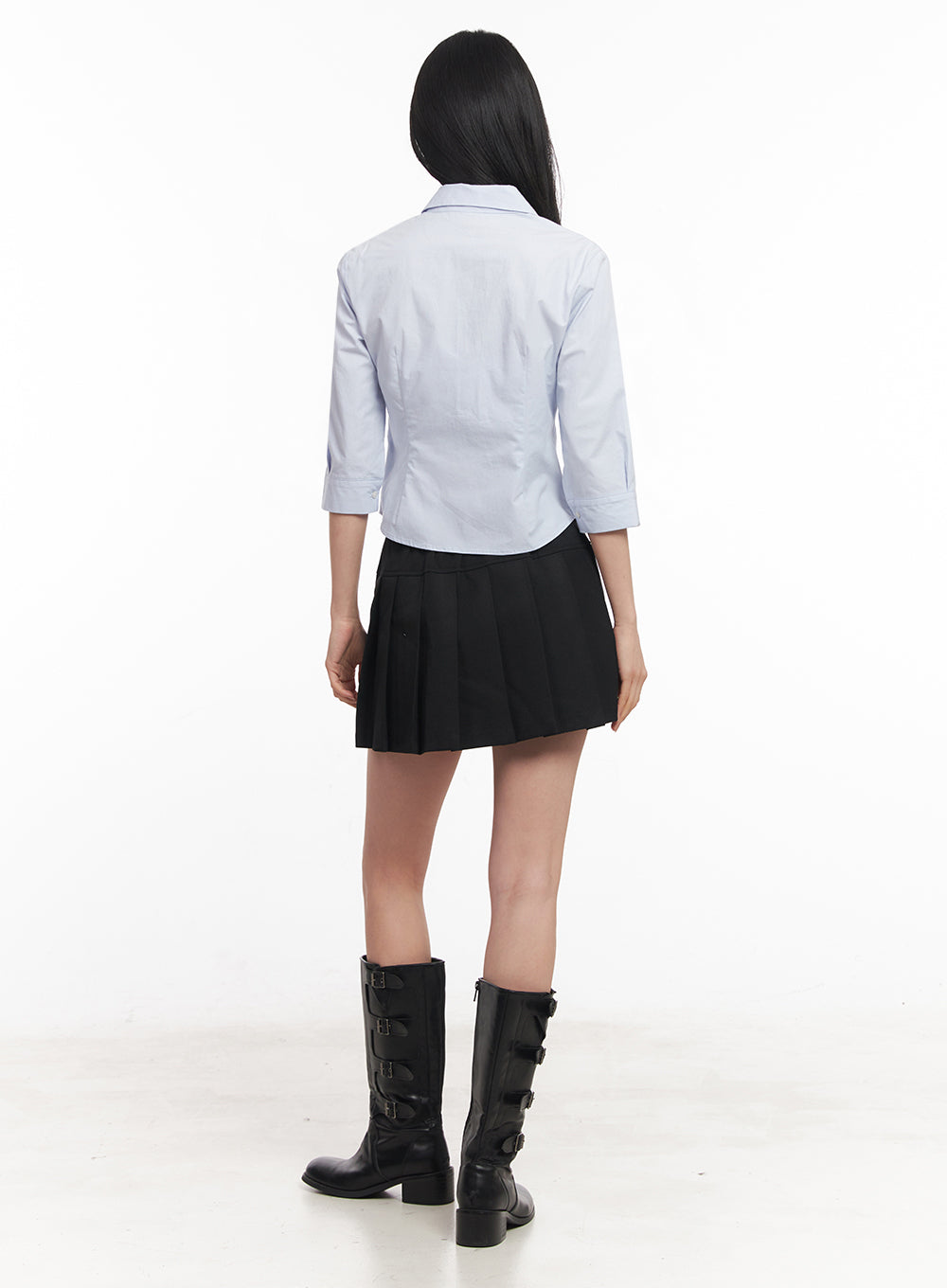 Half-Sleeve Slim-Fit Collared Shirt IY516