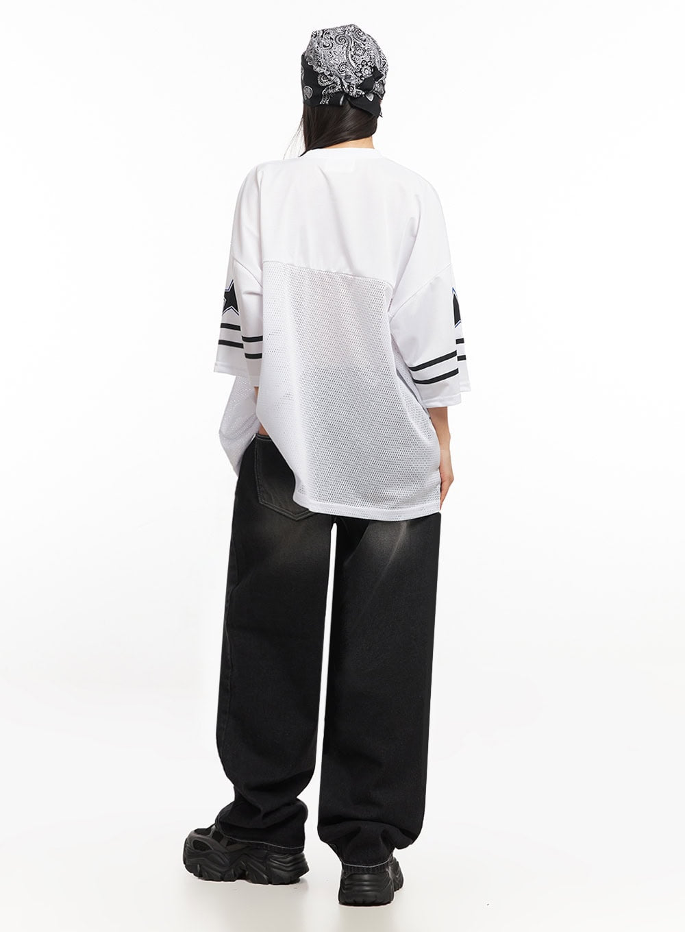 Oversized Mesh Graphic Tee IA504