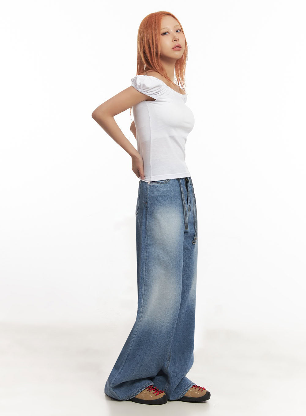 Puff Sleeve Off-Shoulder Top IA515