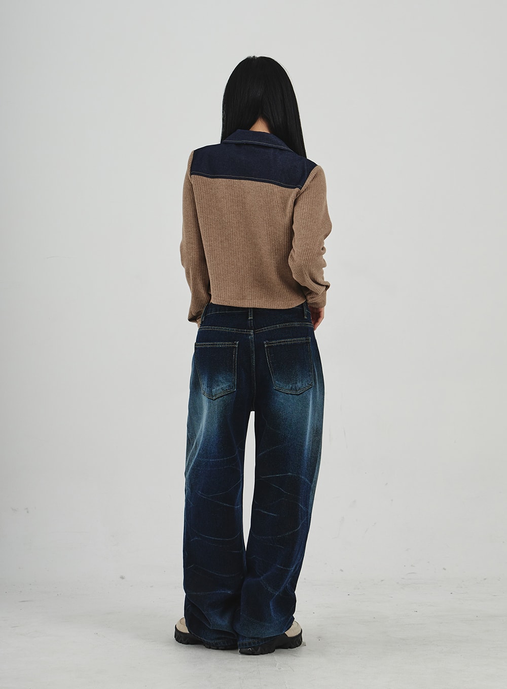 Denim Knit Zipper Jacket CN30