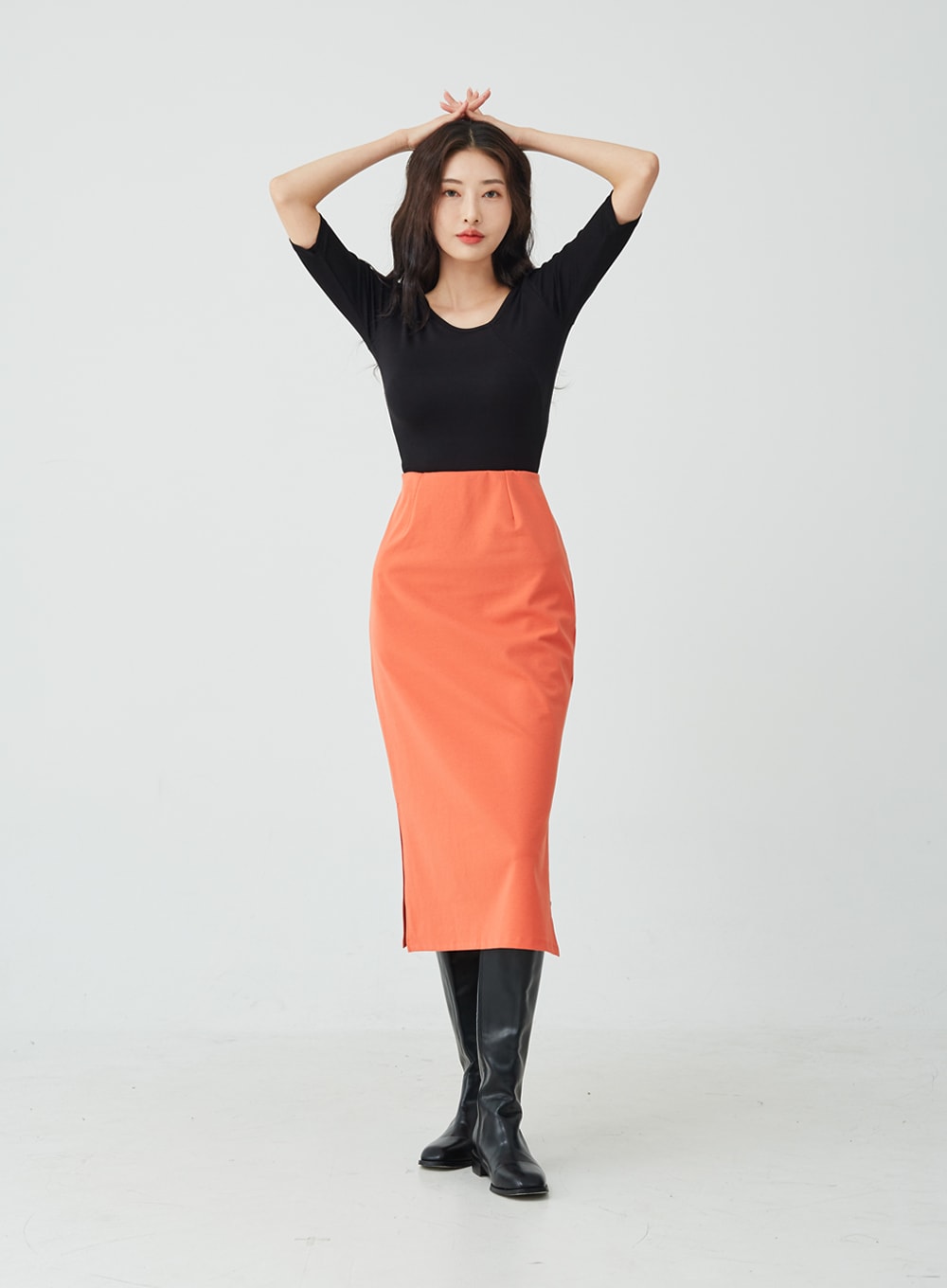 Side Slit H-Line Skirt IU26