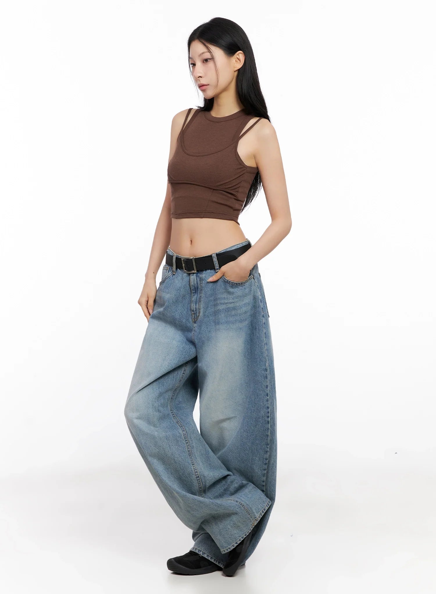 Double Strap Sleeveless Crop Top IG508