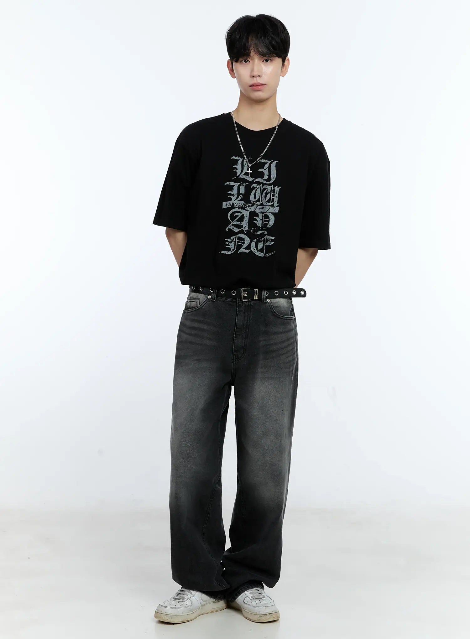 Men's Washed Loose-Fit Jeans IL529