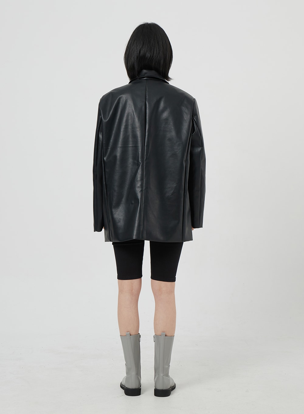 Faux Leather Oversized Jacket OM306