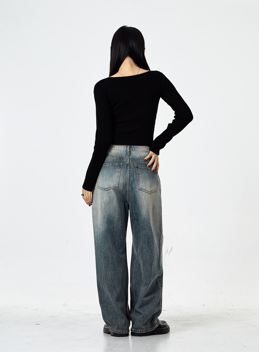 Wide Washed Jeans CS06