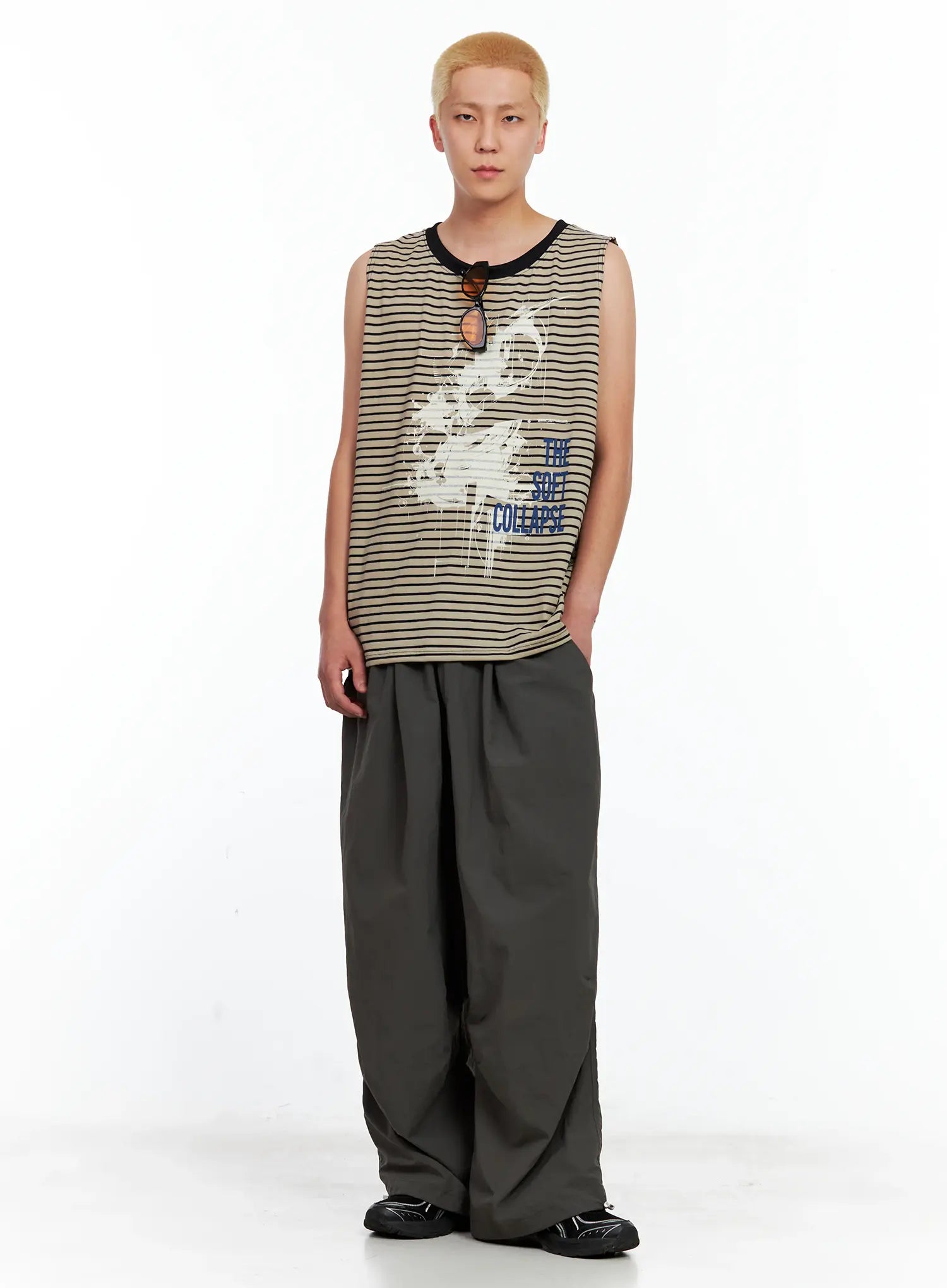 Men's Striped Sleeveless Tee IL511