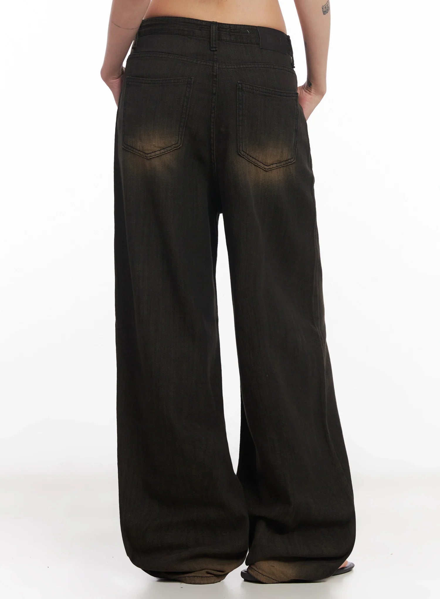 Moka Summer-Wash Wide-Leg Denim Pants IC503