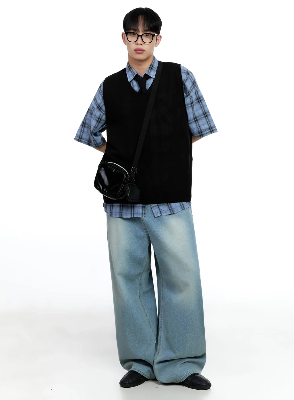 Men's Mid-Wash Baggy Jeans IG520