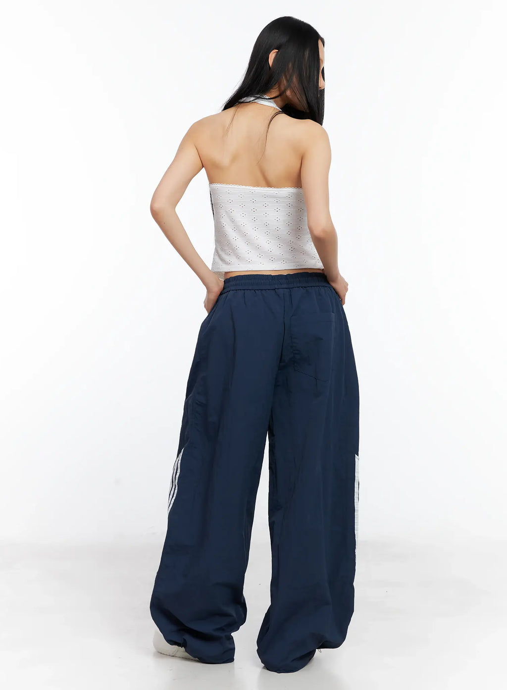 Wide-Leg Drawstring Track Pants CL529