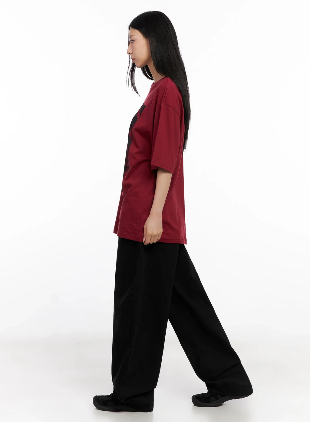 Oversized Graphic Print Tee IG508